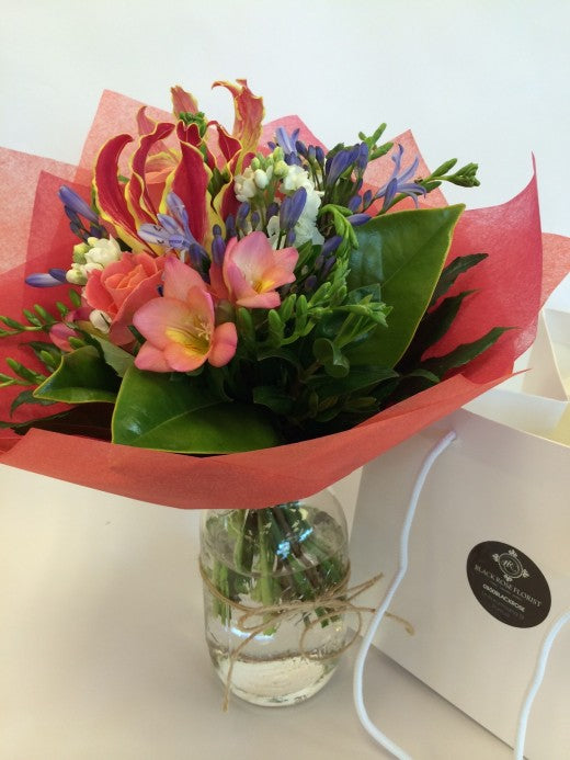 Bright Mason Jar posy